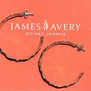 James Avery large sterling silver hoop earrings in mint condition